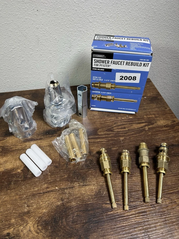 Everbilt 3-Handle Pfister Tub Shower Faucet Repair Kit Incomplete Missing Parts Info