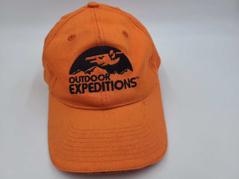 Outdoor Expeditions Adjustable Hat Cap Fish Outdoors Dad Mom Men Women Orange