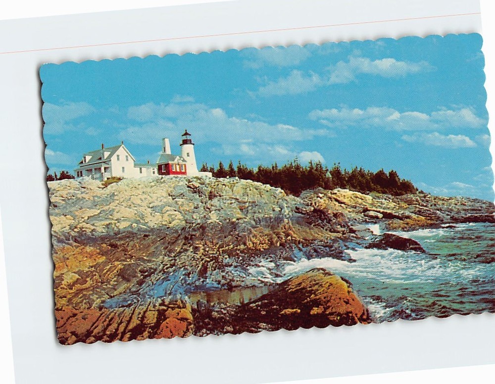 Postcard Lighthouse On The Rockbound Coast Of Maine At Pemaquid Point USA