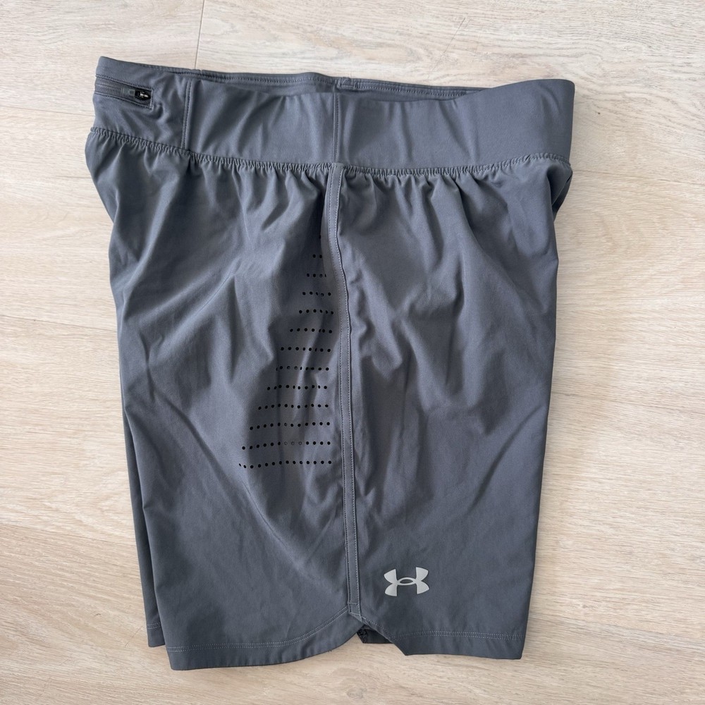 Under Armour Men’s Large Gray Speedpocket Running Training Shorts L Liner Cut