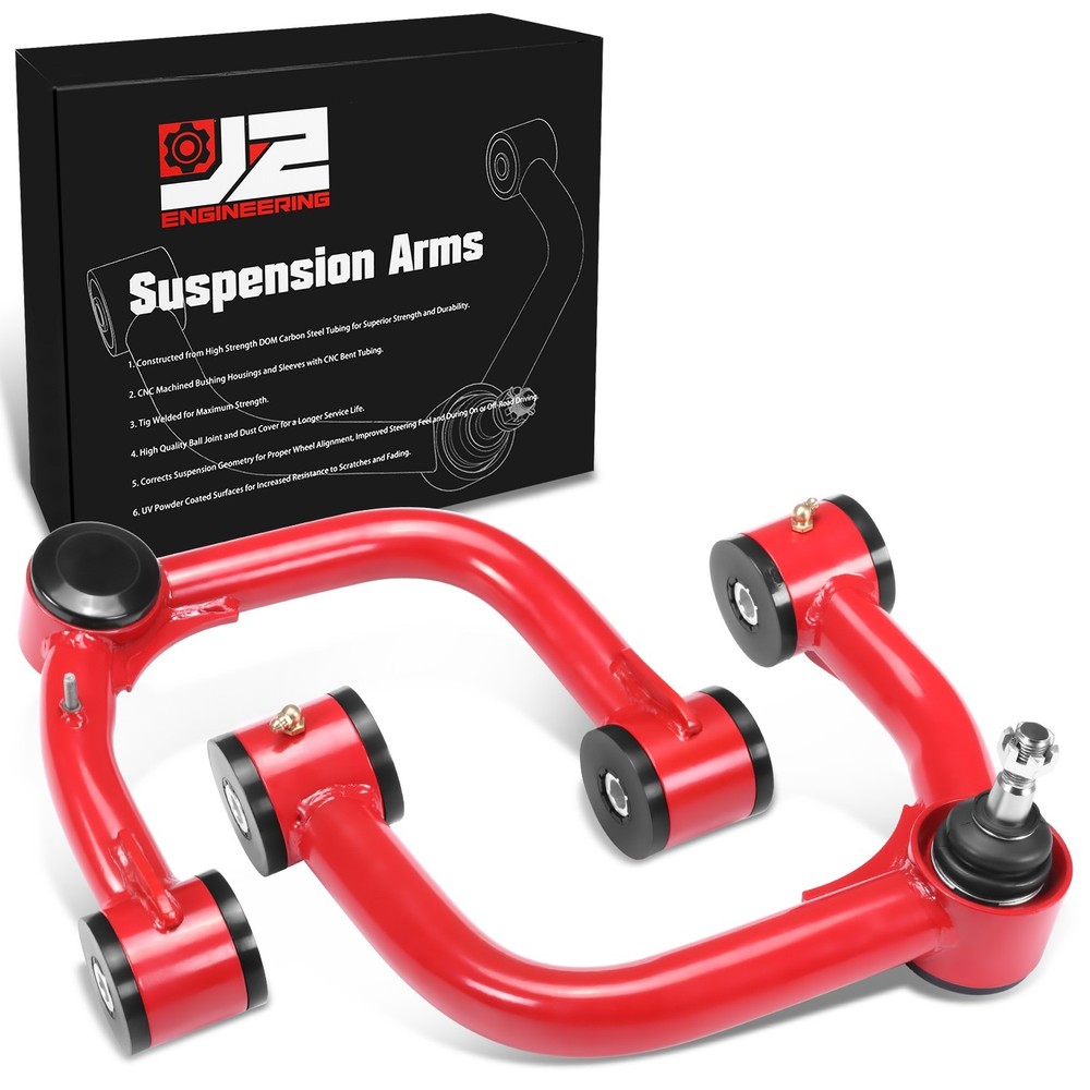 J2 Red Steel Front Upper Control Arms for 03-23 Toyota 4Runner Lexus GX460 GX470