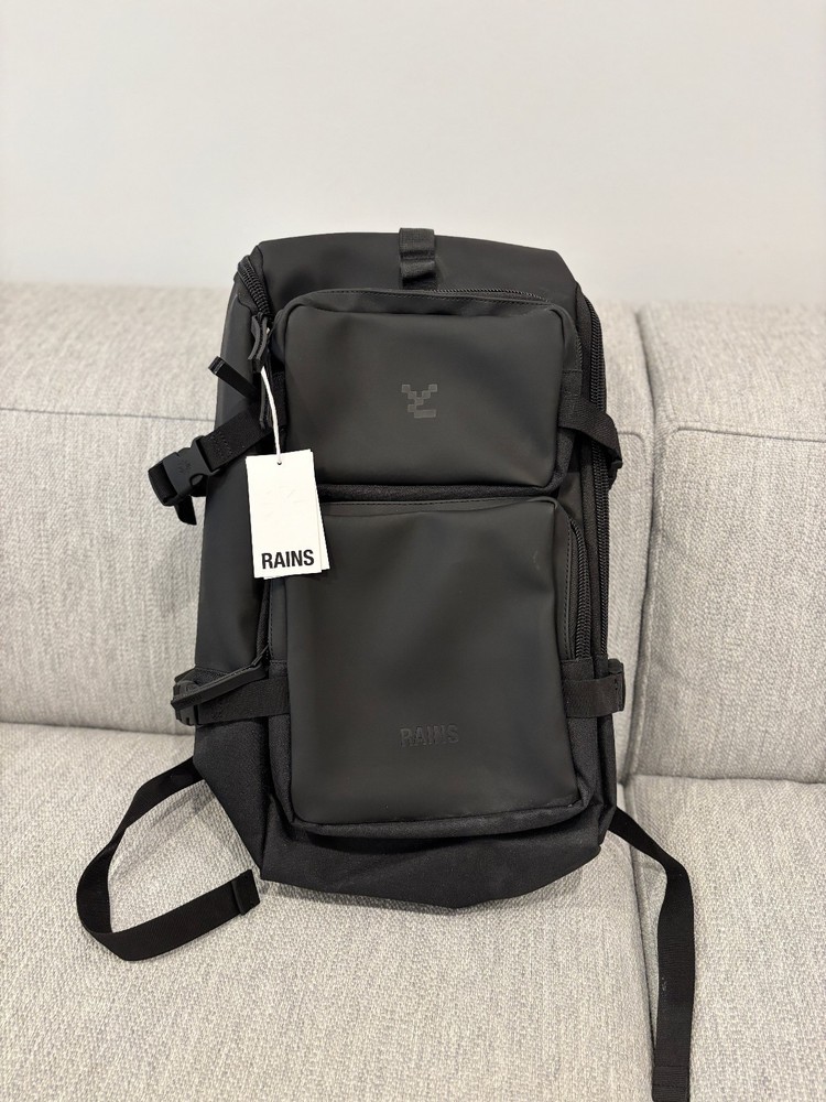 Rains Trail Cargo Backpack (Black / Yuga logo)