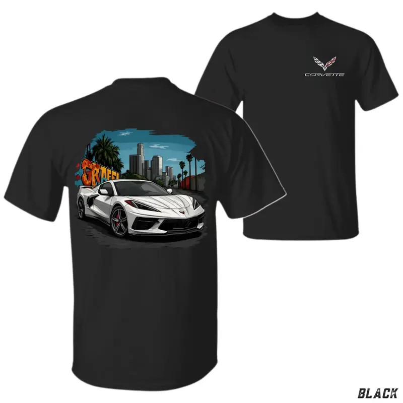 Corvette C8 T-Shirt, Chevrolet Corvette C8 Street Style Graphic Tee