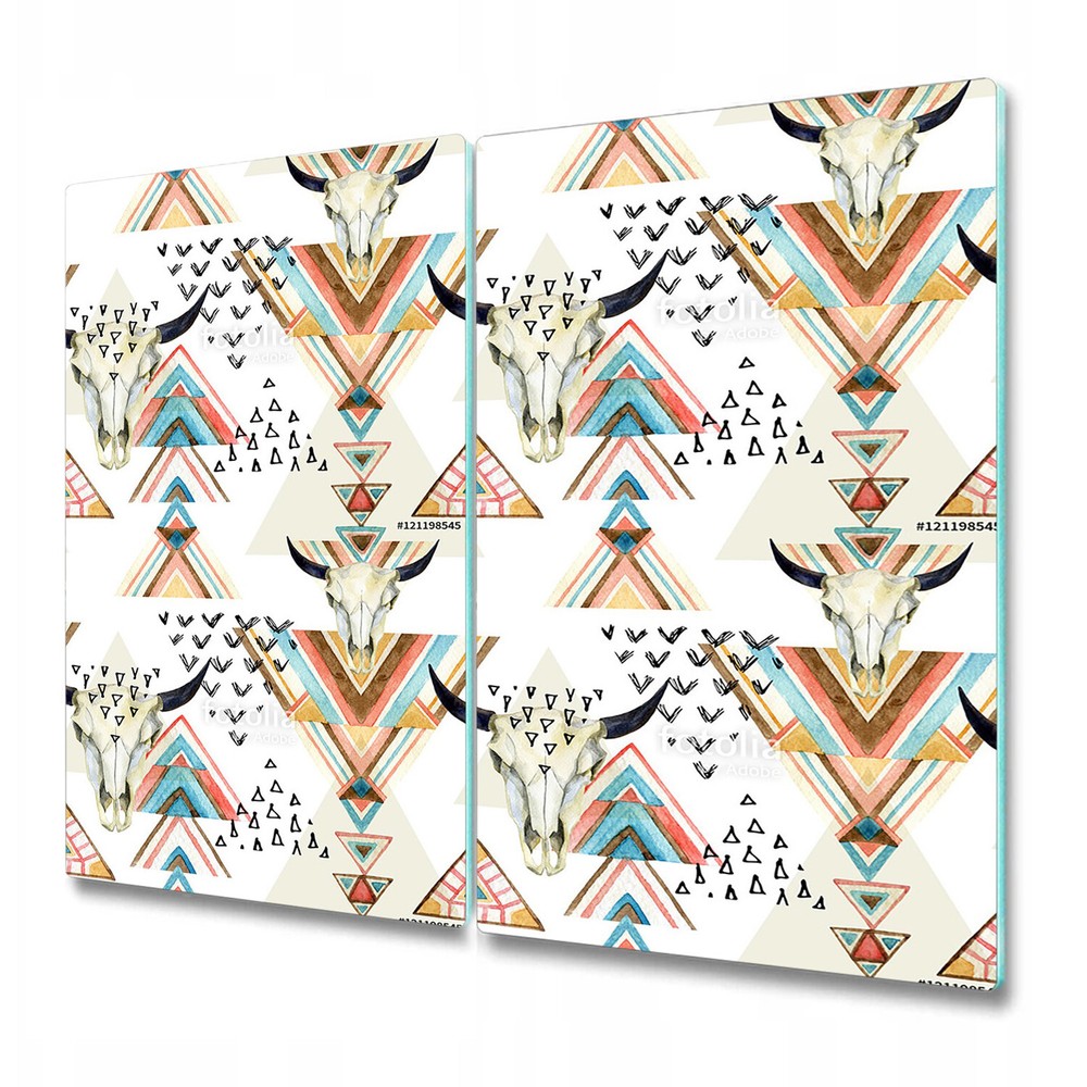 Glass Surface Protector Worktop Saver Boho Bulls Colourful Boho 2x30x52