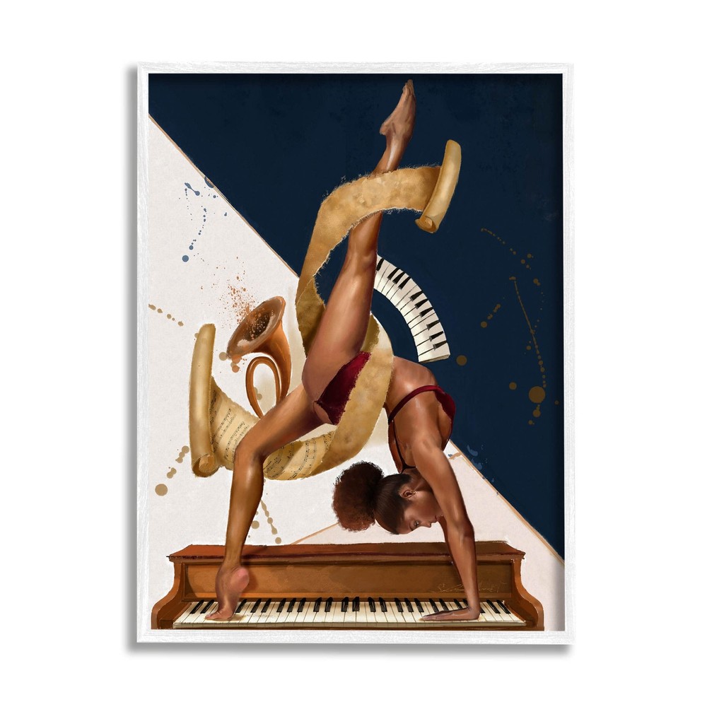 Gymnastics Musician Girl Instruments Giclee Framed Wall Art, Design by Salaam...