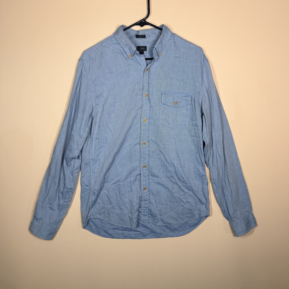 J.CREW Slim Fit Oxford Button Up Work Shirt Light Blue Men's Size Medium M