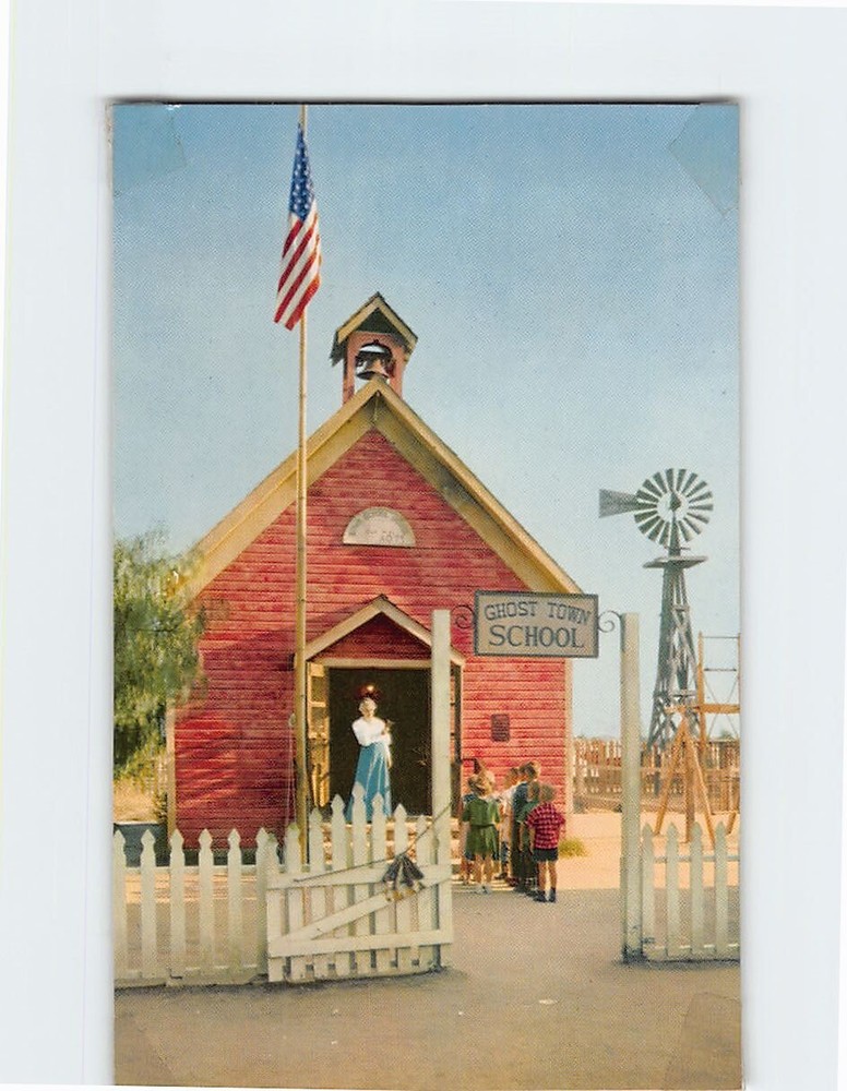 Postcard Little Red School House Knott's Berry Farm Ghost Town California USA