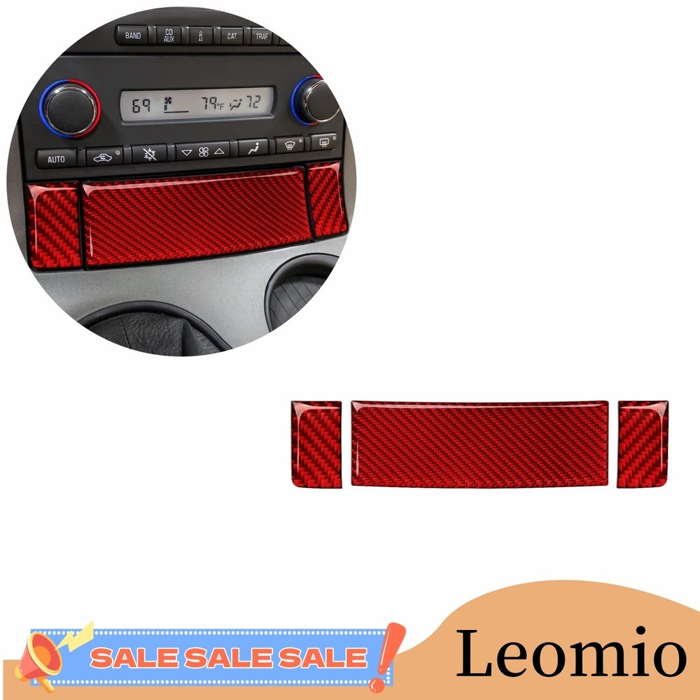 Red Real Carbon Fits 05-13 Corvette C6 Fiber Center Control Panel Trim Cover #A
