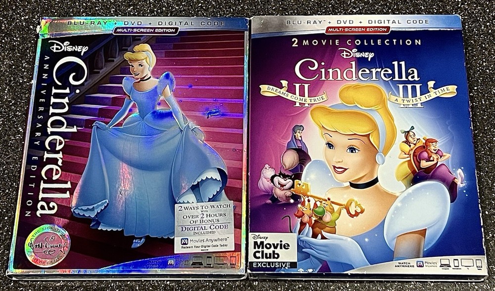 NEW! Cinderella Trilogy Blu-Ray/DVD Combo Bundle - FACTORY SEALED/FREE SHIPPING!