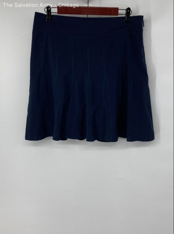 Athleta Womens Navy Blue Pleated Side Zip Activewear Athlectic Skort Size 18