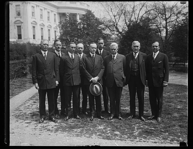 Washington D.C. White House President Coolidge Group 1920s Men Outside