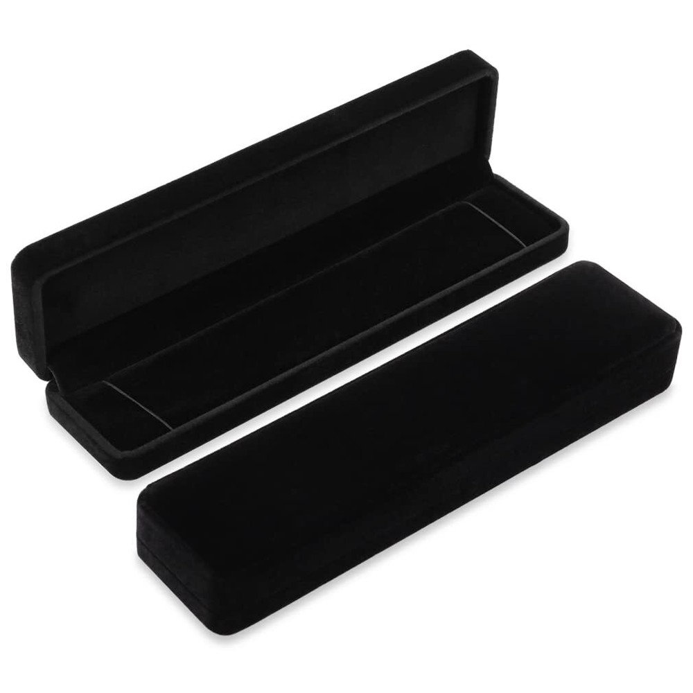 Set of 2 Velvet Necklace Box Long Bracelet Box Display Chain Jewelry Box Case...
