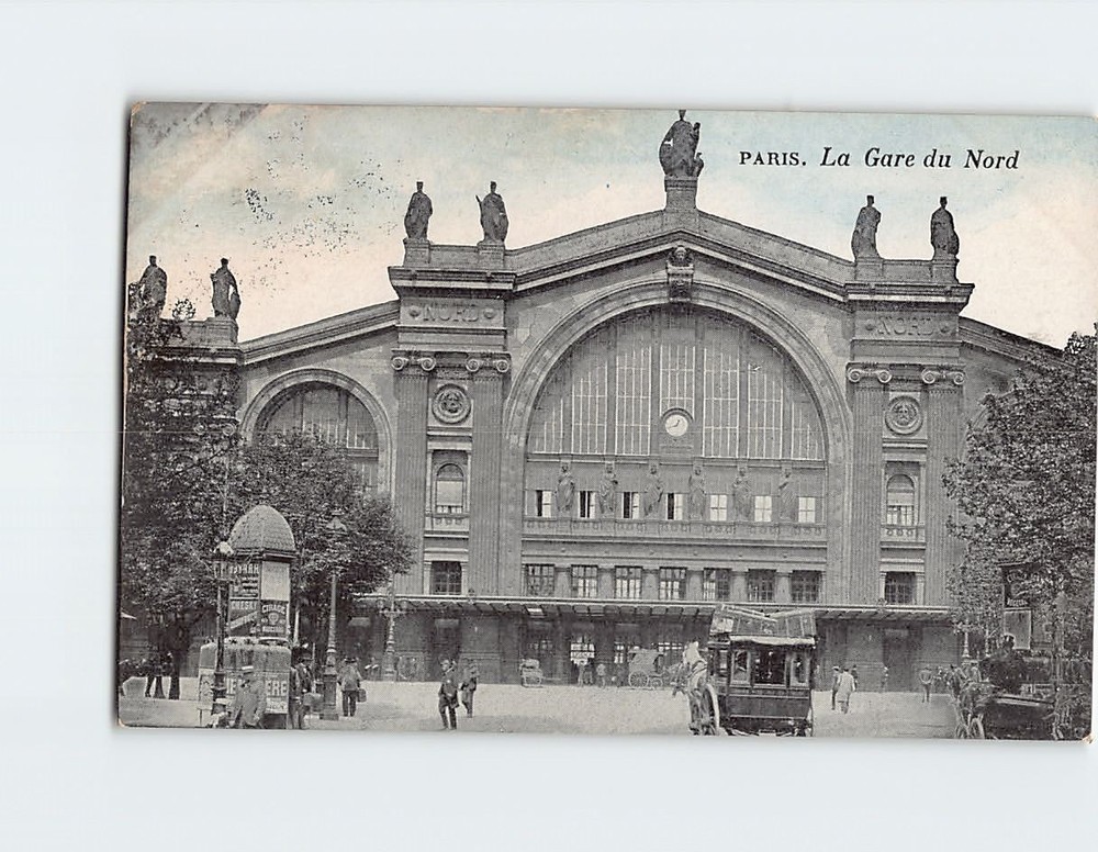 Postcard Gare du Nord Paris France
