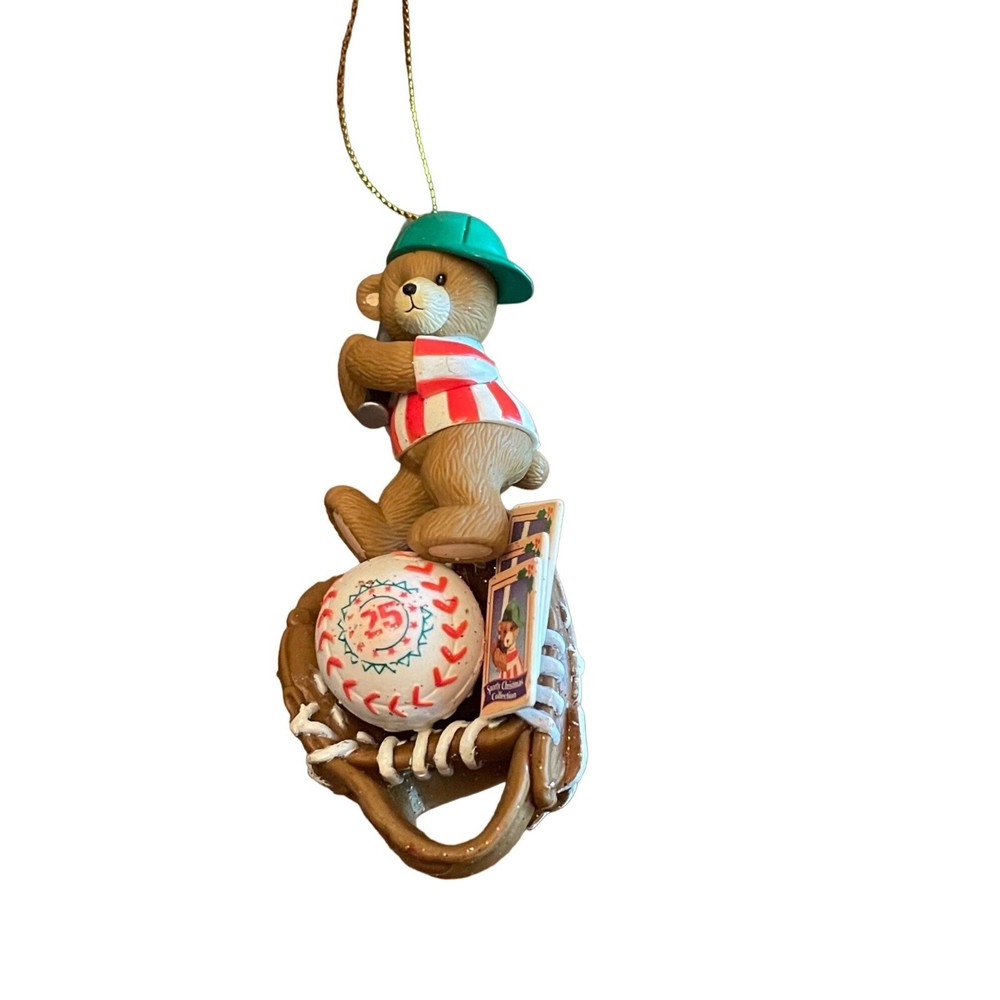 Mistletoe Magic Baseball Christmas Holiday Ornament Bear Glove