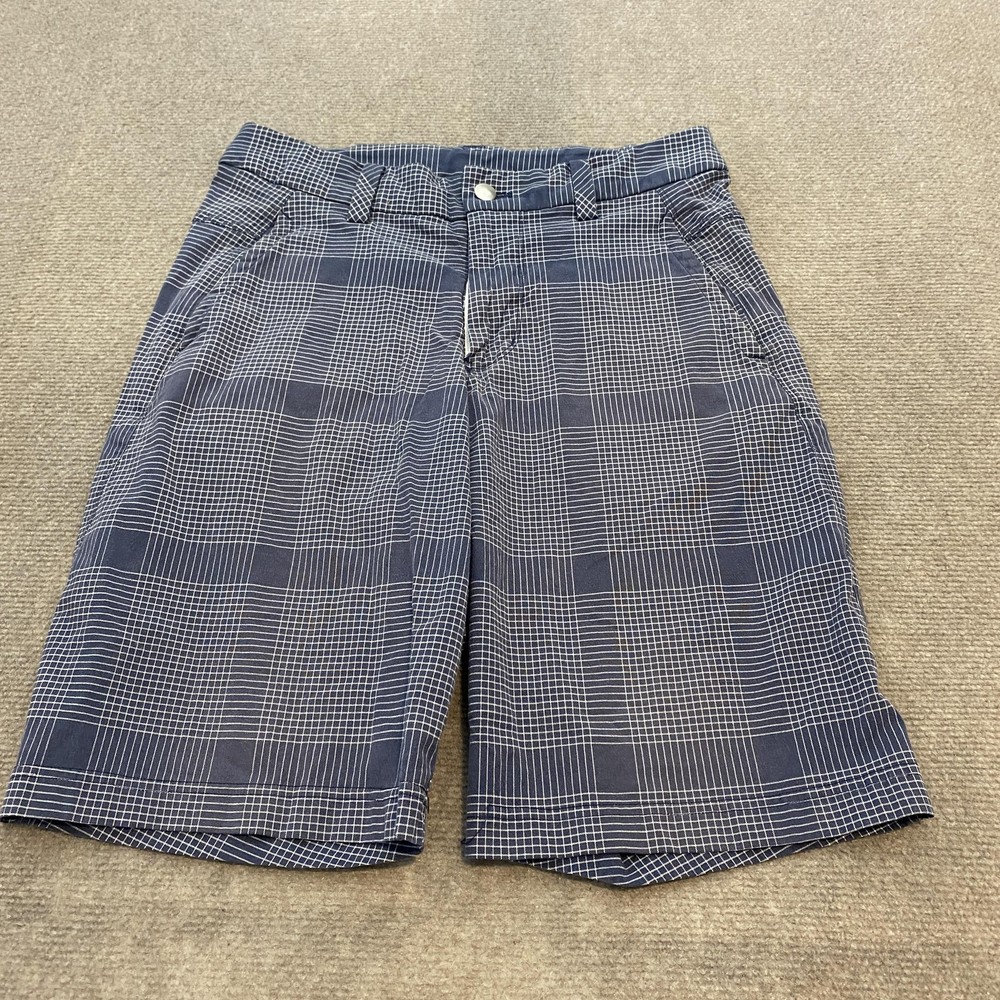 Lululemon Shorts Mens 30 Blue Plaid Golf Athletic Casual Lightweight Classic