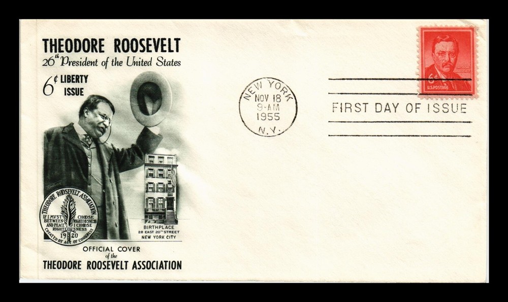 DR JIM Stamps US President Theodore Roosevelt 6c First Day Issue