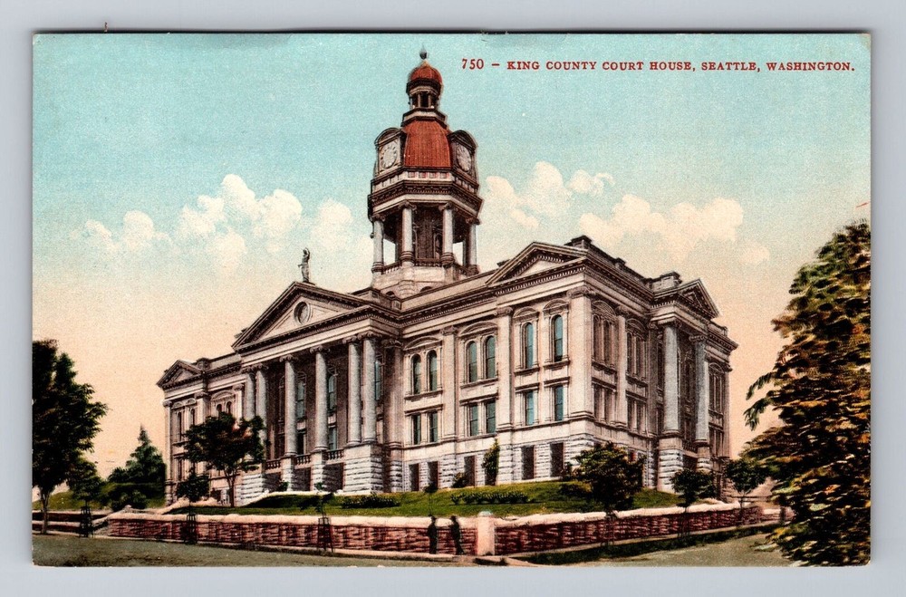 Washington WA Seattle King County Court House Vintage Postcard