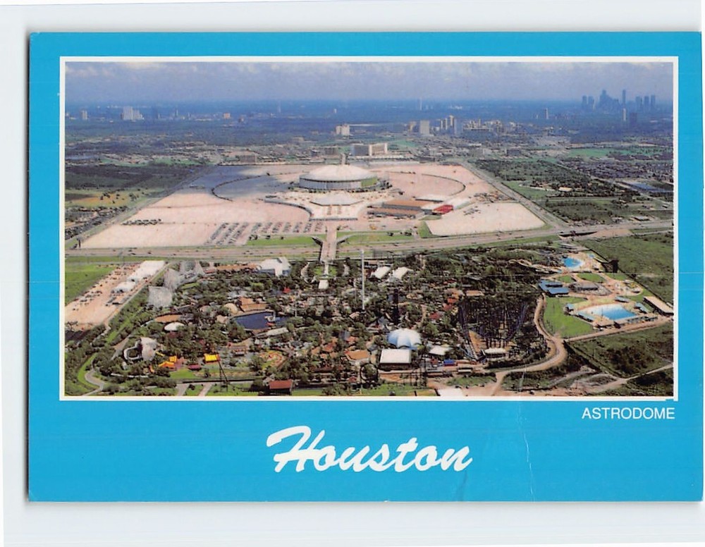 Postcard Aerial View Astrodome Houston Texas USA