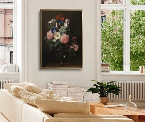 Moody Flowers Painting Wall Art poster Choose your Size