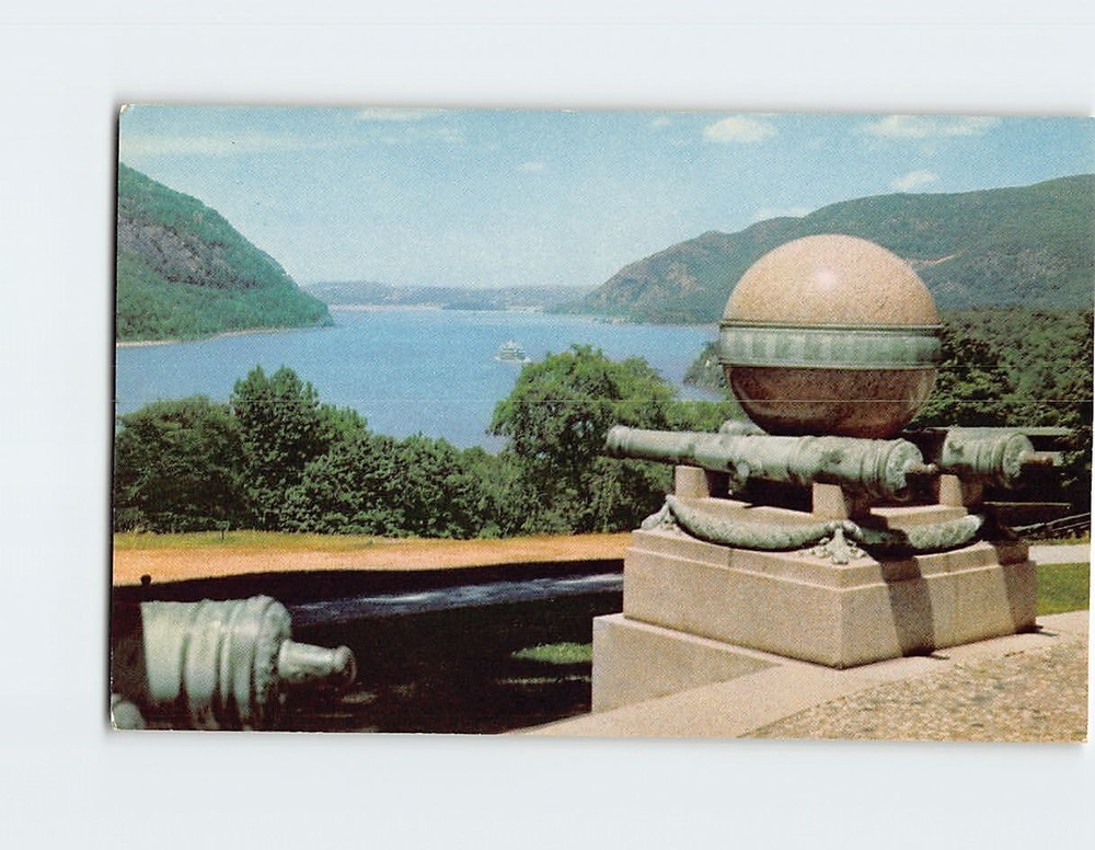Postcard Trophy Point from Battle Monument US Military Academy West Point NY USA
