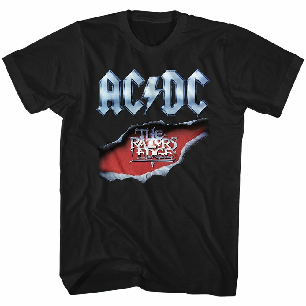 AC/DC Razors Edge Black Band Rock Music T-Shirt-image