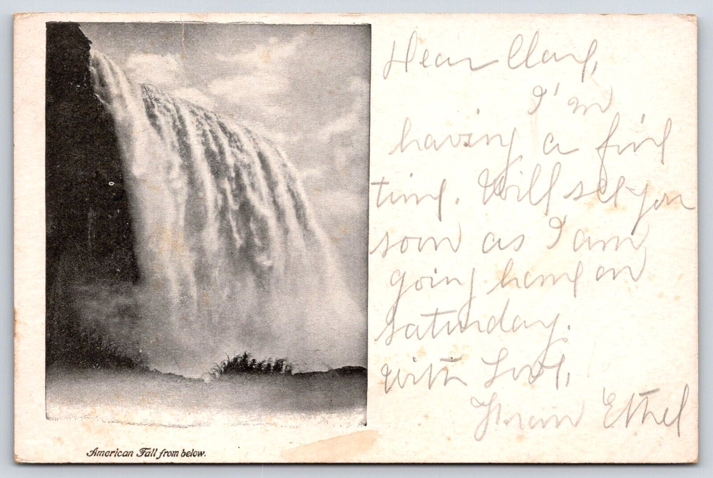 Vintage Postcard Old Antique Image American Fall Water Fall 1905