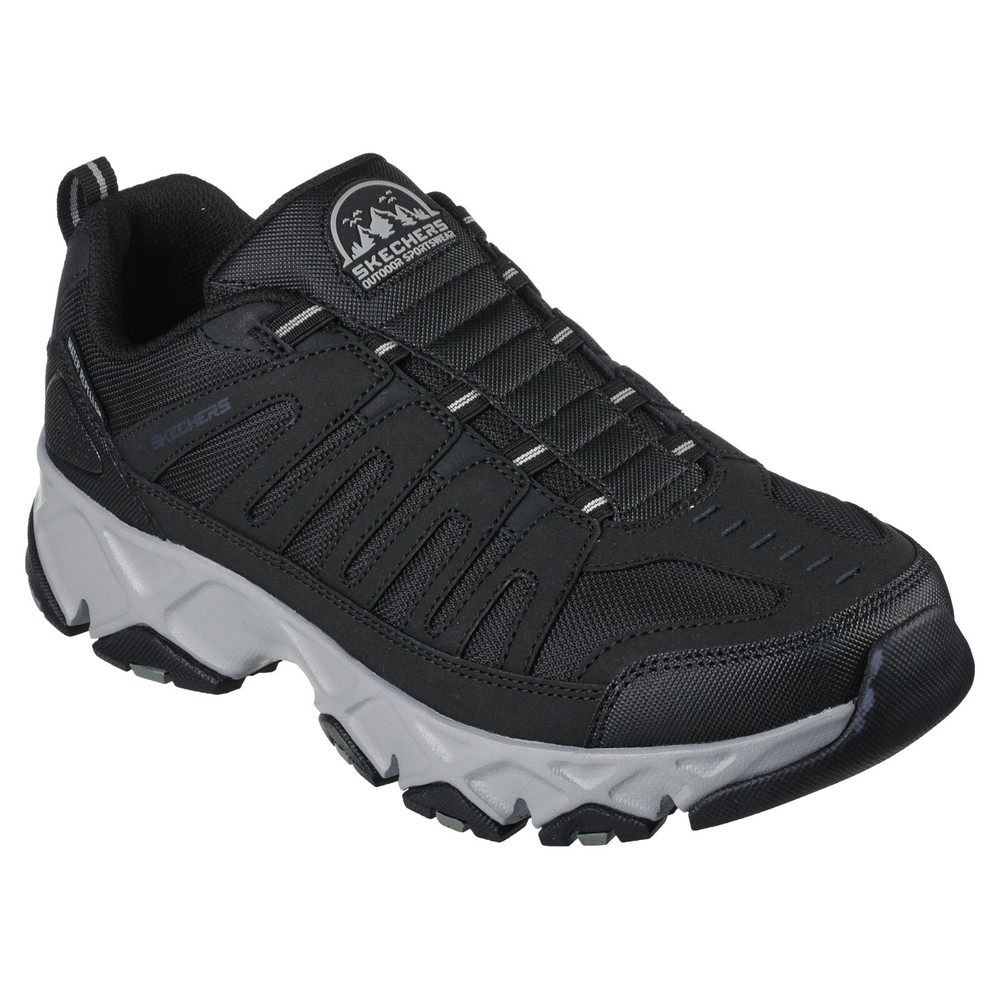 Skechers Men's Crossbar Slip-on Sneaker, Wide Width Available - Black/Gray