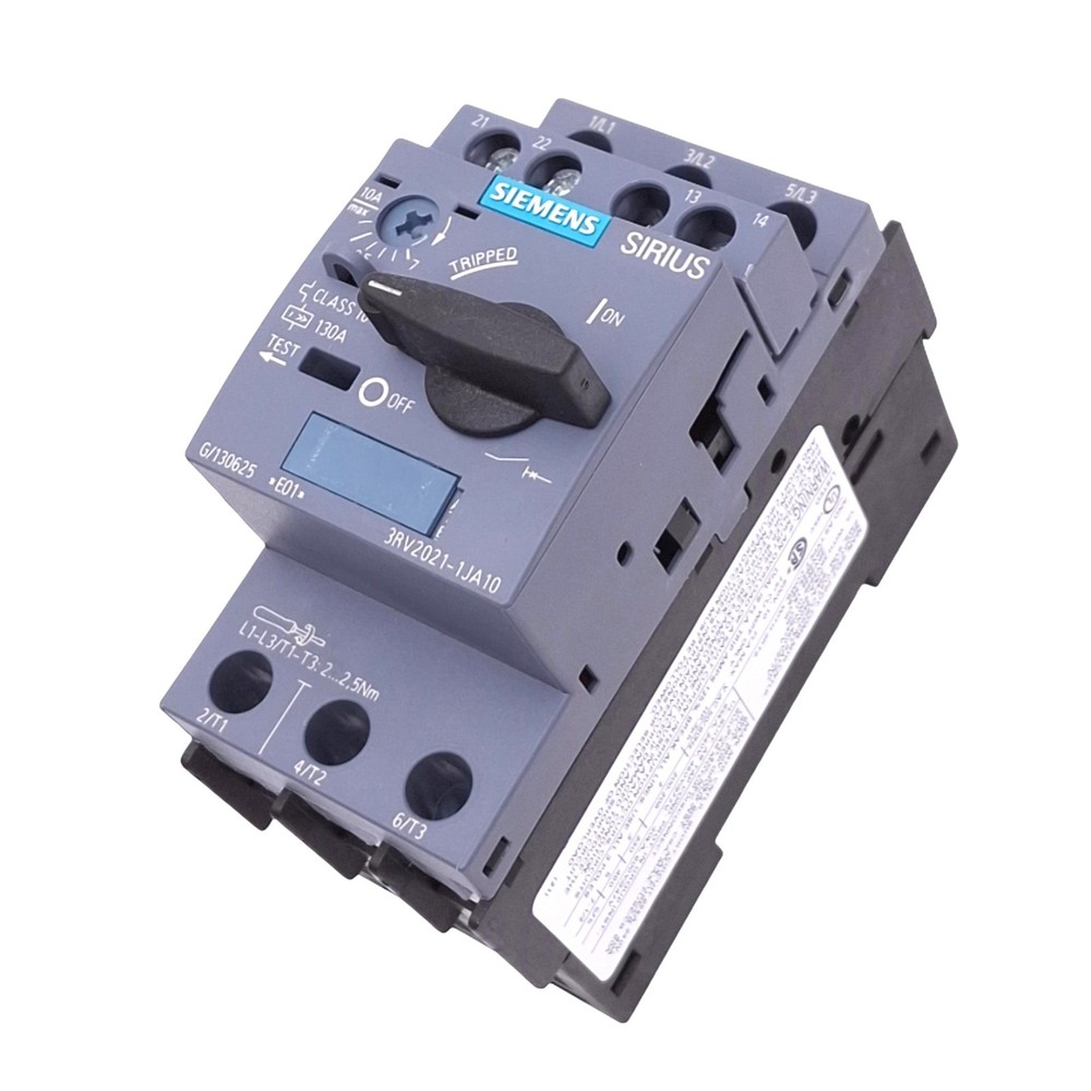 Siemens 3RV2021-1JA10 SIRIUS Motor Circuit Breaker, 3-Pole 7-10A, 690VAC Max
