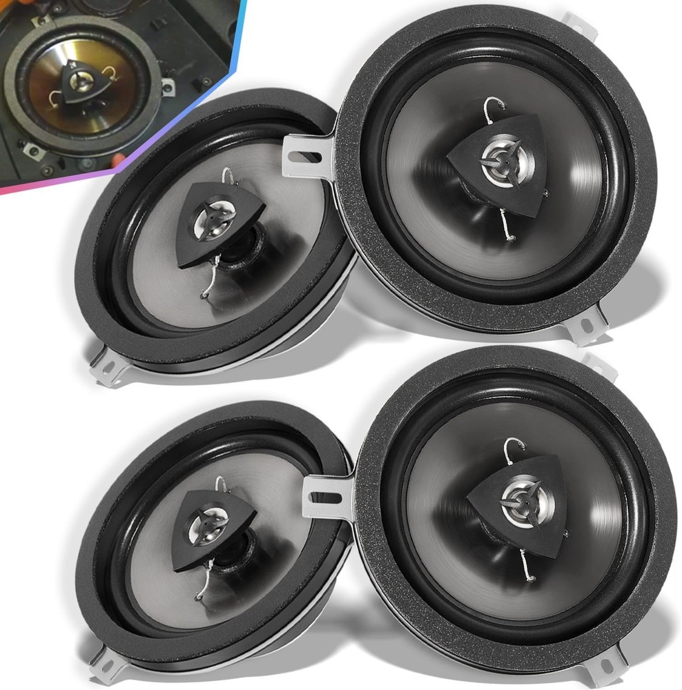 4 Pack 77KICK10 Kicker Speaker Upgrade Fits For 2007-2018 Jeep Wrangler JK JKU