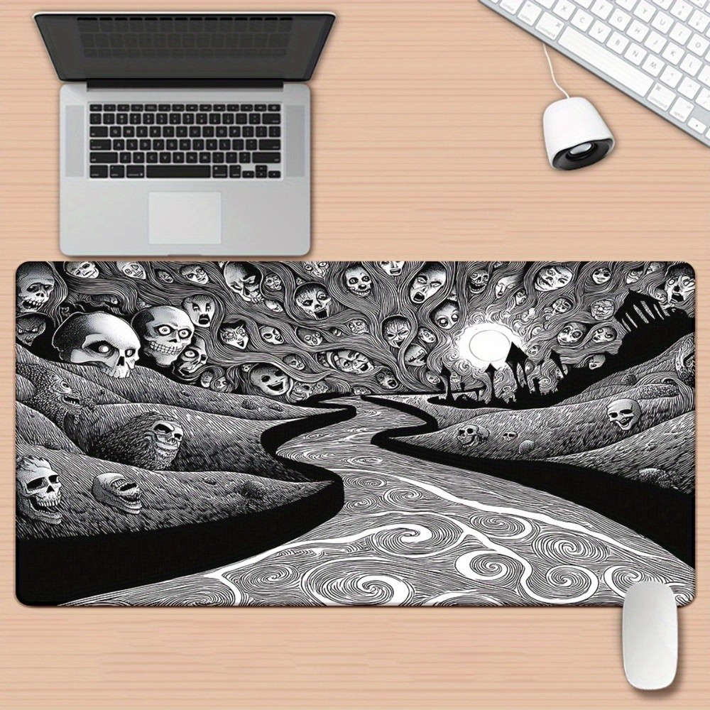 40*90cm1pc Gothic Skull Design XXL Mouse Pad - HD Printed Desk Mat for PC Gamers