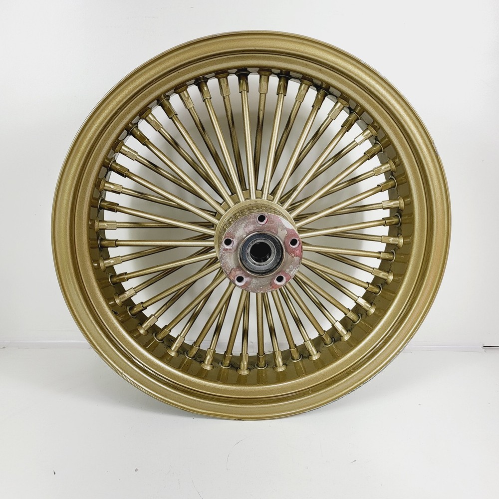 18 x 5.5 48 Fat King Daddy Mammoth Gold Spoke Rear Wheel Rim Harley Custom