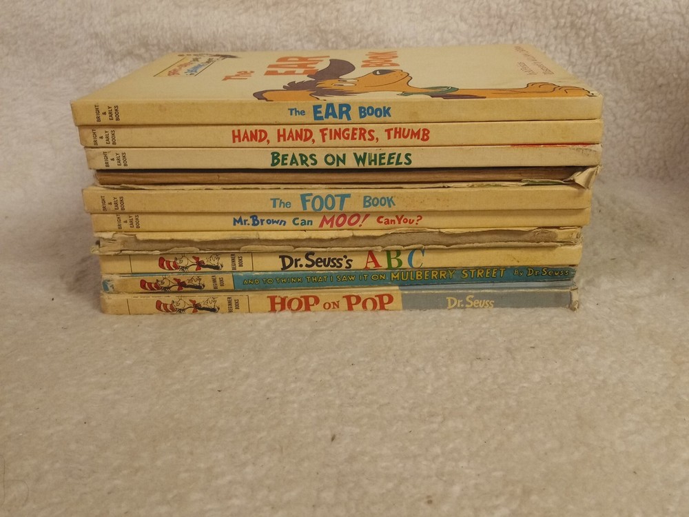 Vintage Dr. Seuss Beginner Books 1960s First Edition Lot Of 10 books 8- good con