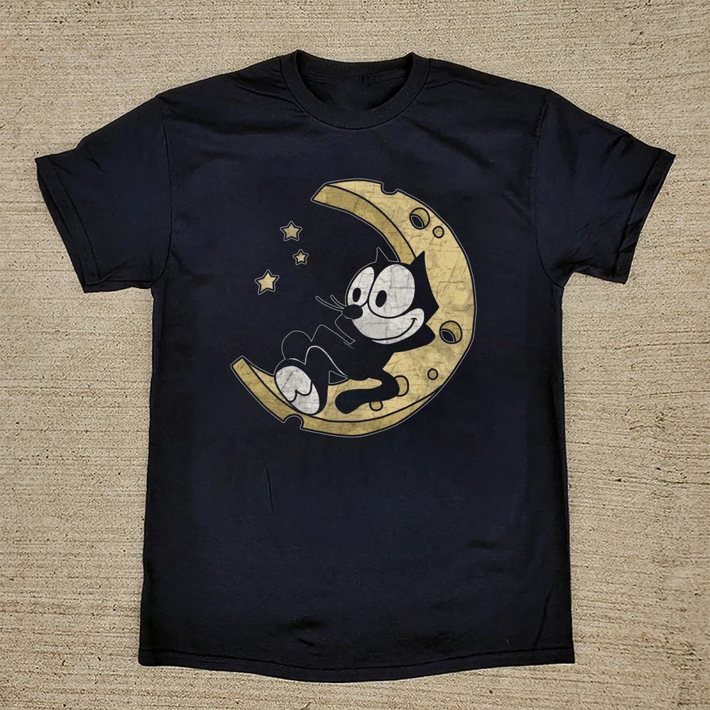 NEW Felix The Cat Black Cotton All size S-5XL Gift For Fans T-shirt
