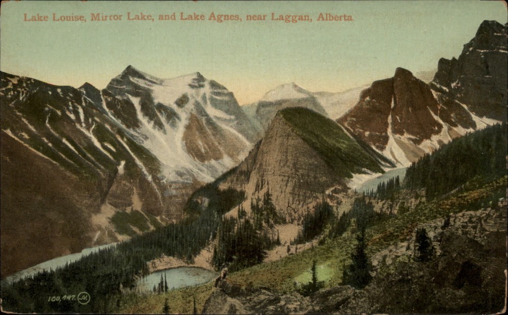 Lake Louise Mirror Lake Laggan Alberta vintage postcard s553