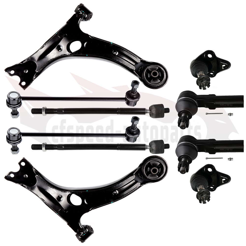 10PCS Control Arm w Ball Joints Tie Rod End Sway Bar For 2009-13 Toyota Corolla