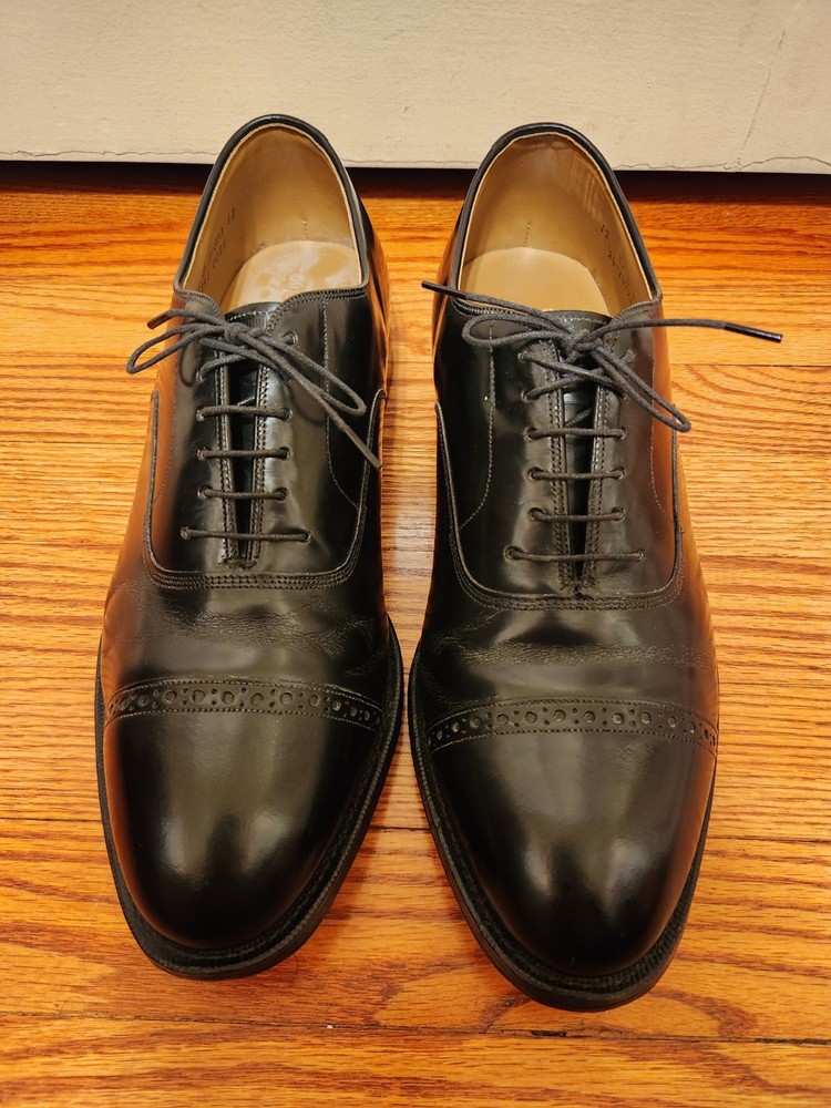 Johnston & Murphy Size 12 D/B Black Dress Shoes Cap Toe Oxfords*Great Condit USA