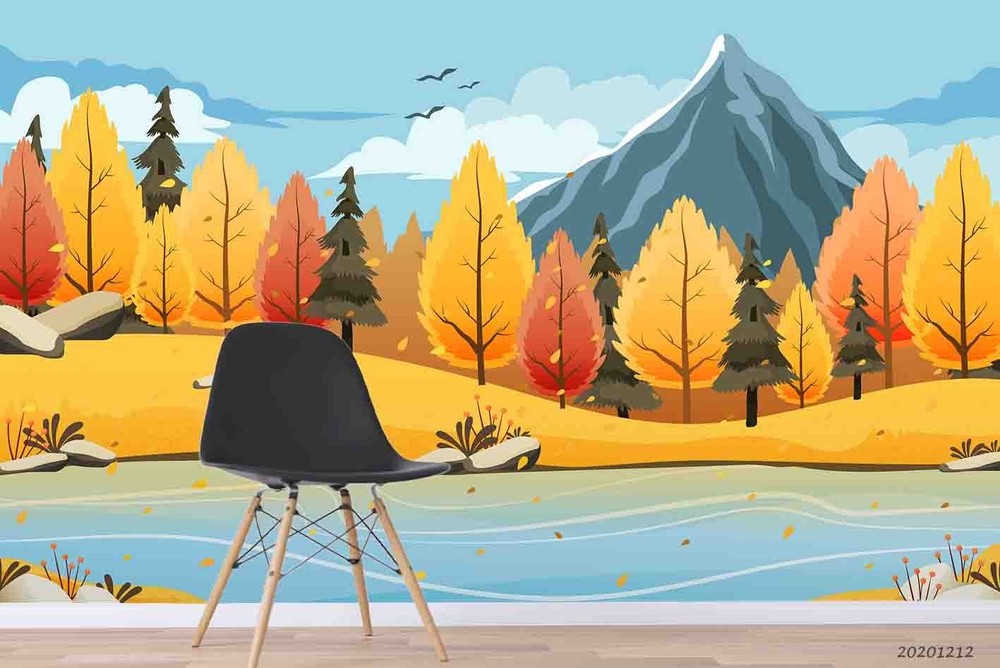 3D Autumn Landscape Illustration Wall Murals Wallpaper Murals Wall Sticker