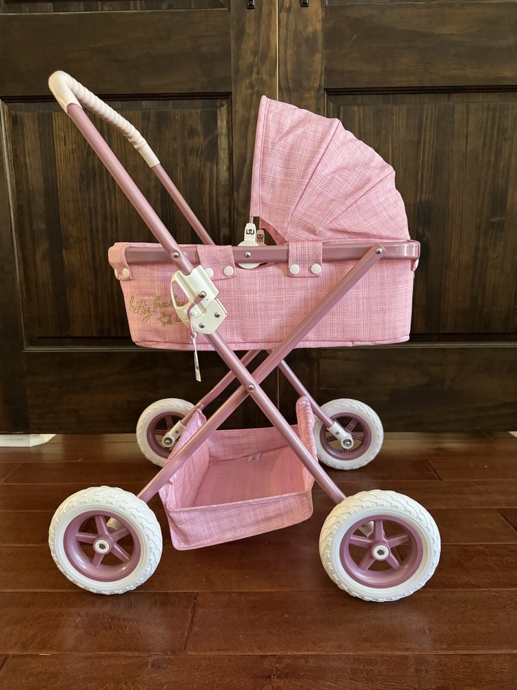 American Girl Bitty Baby Bassinet Stroller for 15 Inch Dolls Play-Pink