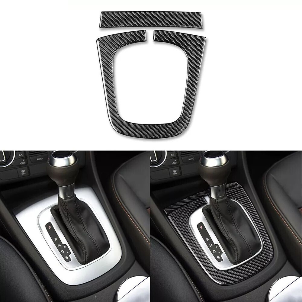 Carbon Fiber Center Console Gear Shift Panel Frame Trim For Audi Q3 8U 2015-2018