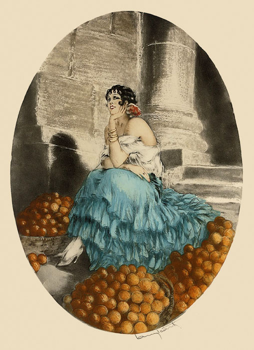 Icart Fashion Spain Art Deco Lady Fruits Vintage Poster Repro FREE SHIPPING