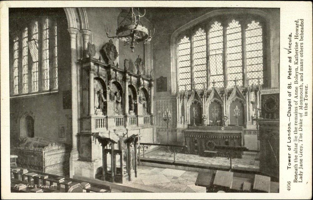 Chapel of St Peter ad Vincula Tower of London vintage postcard s629