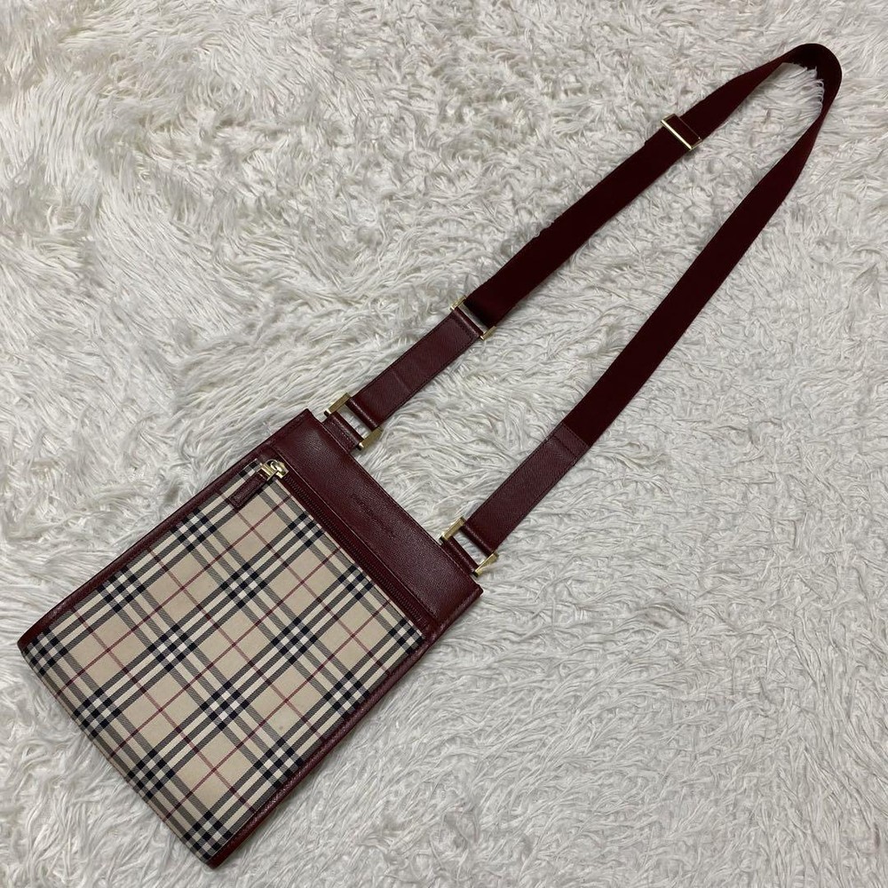 Burberry Shoulder Bag Nova Check Canvas Beige Authentic F1007441