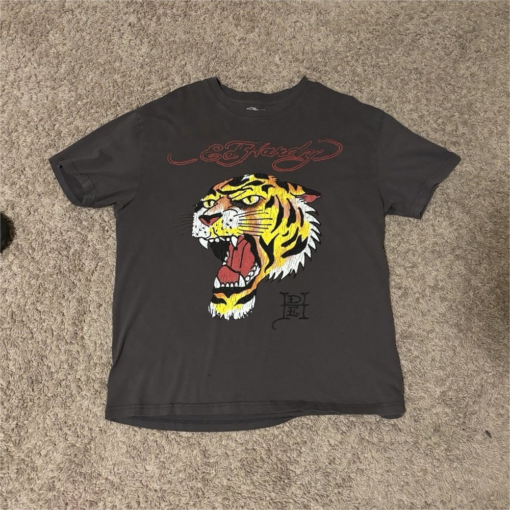 Ed Hardy Men's Black Graphic Logo Tattoo Crew Neck Short Sleeve Tee M