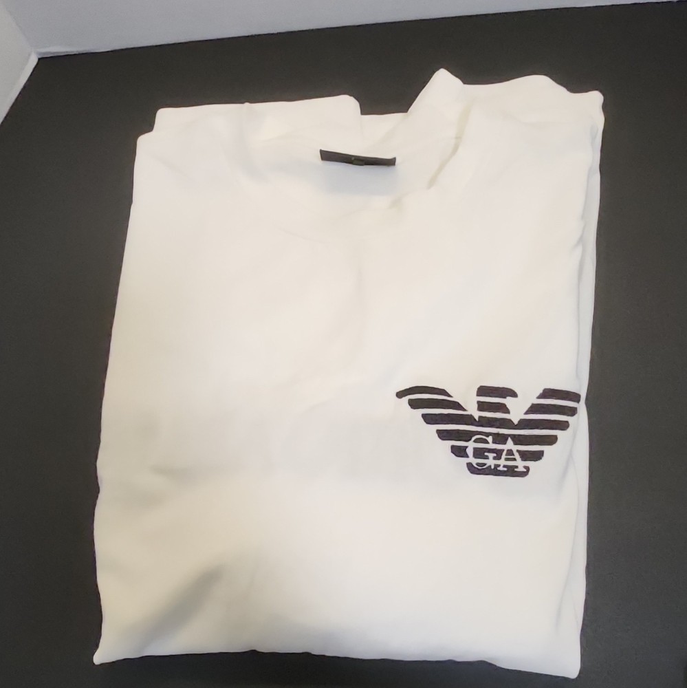Emporio Armani Men's White Logo Crew Neck Short Sleeve T-Shirt Size XXL