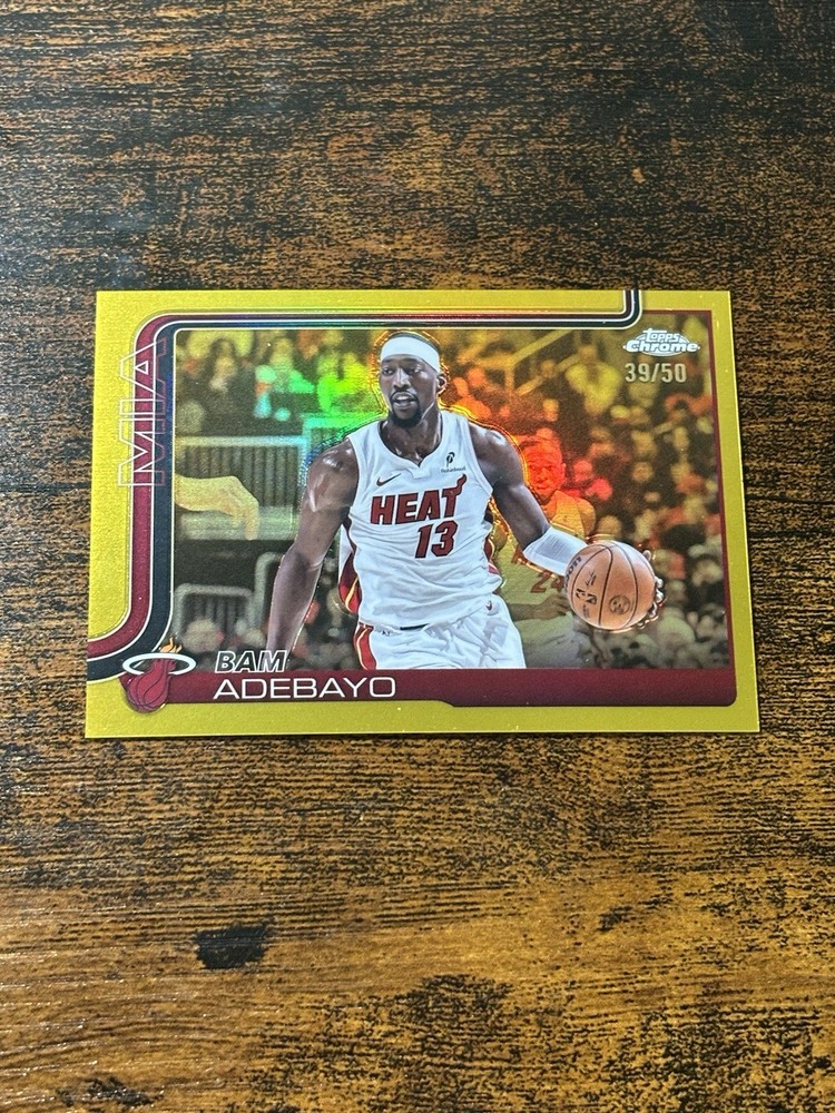 2025-26 Topps Chrome Bam Adebayo #138 TRUE Gold Refractor /50 Heat SSP