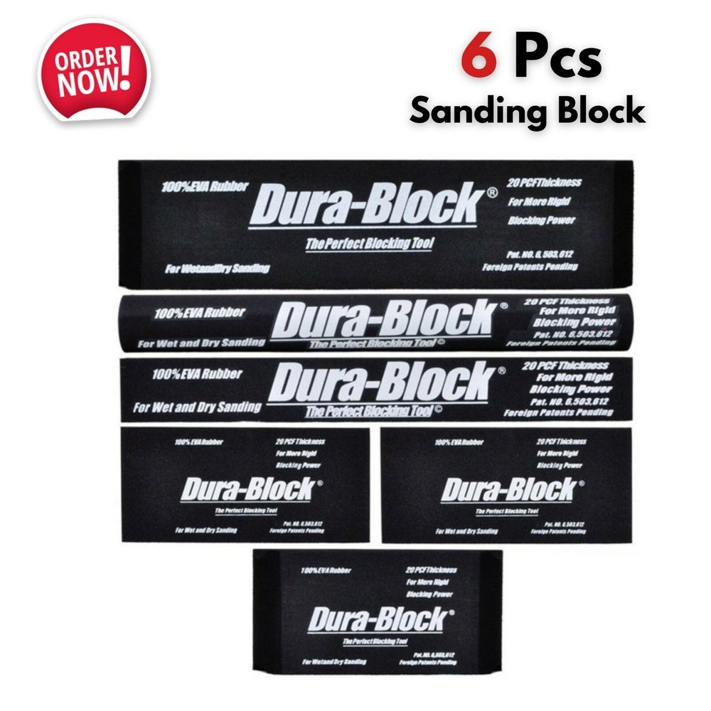6pcs Sanding Block Set Auto Body Repair Work Woodworking Kit Smooth Flat Surface