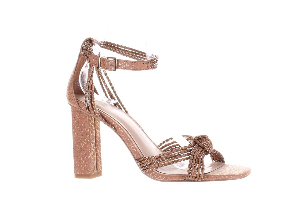 JLO Jennifer Lopez Womens Emelie Brown Ankle Strap Heels Size 8.5 7790251