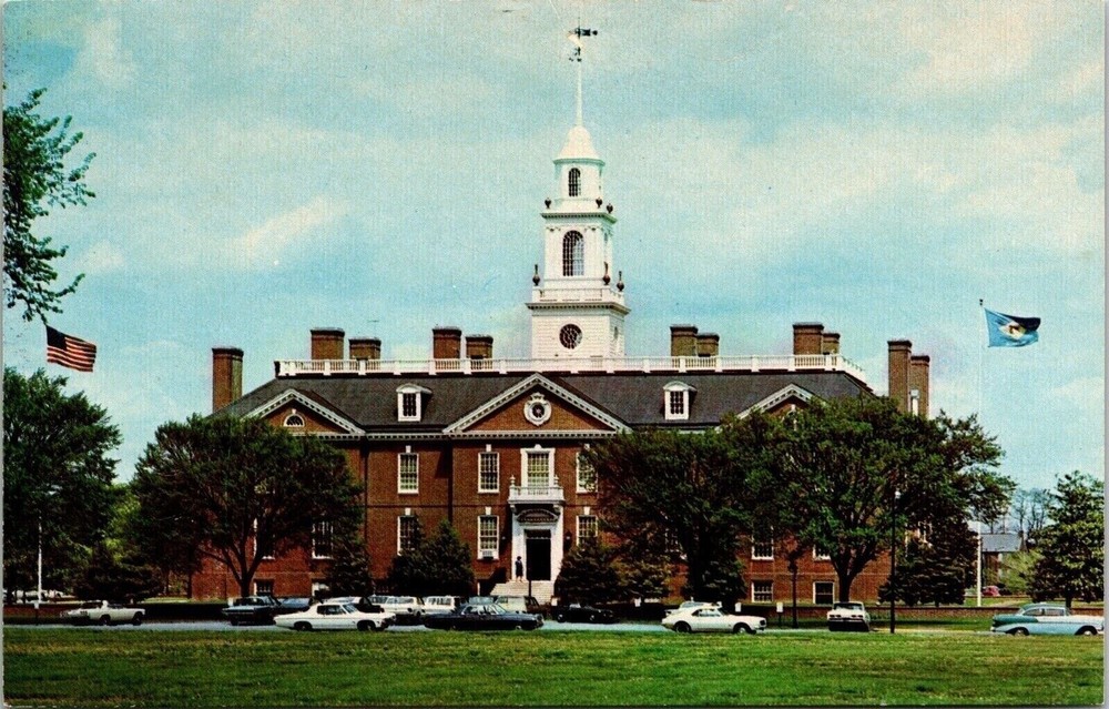 Dover Delaware New State House Historic Landmark Streetview Chrome Postcard