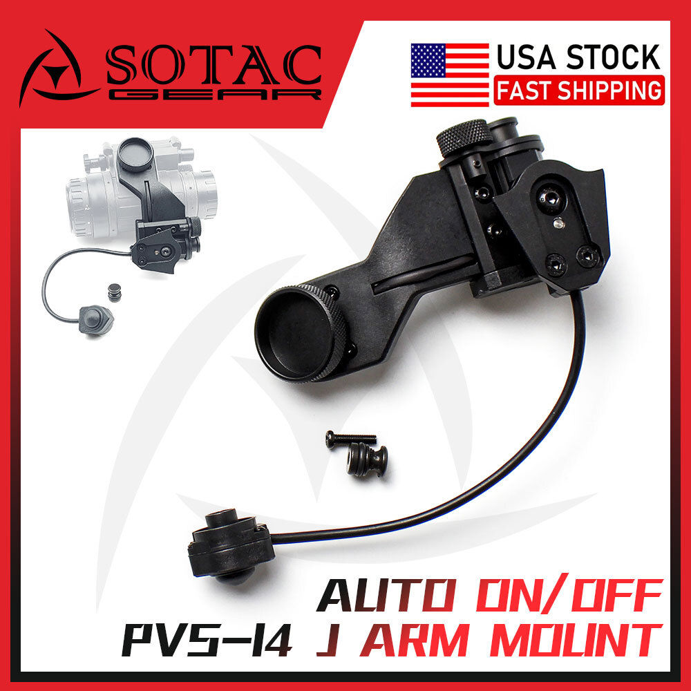 PVS-14 J Arm Auto ON/OFF Dovetail Mount Night Vision NVG Helmet Adapter SOTAC
