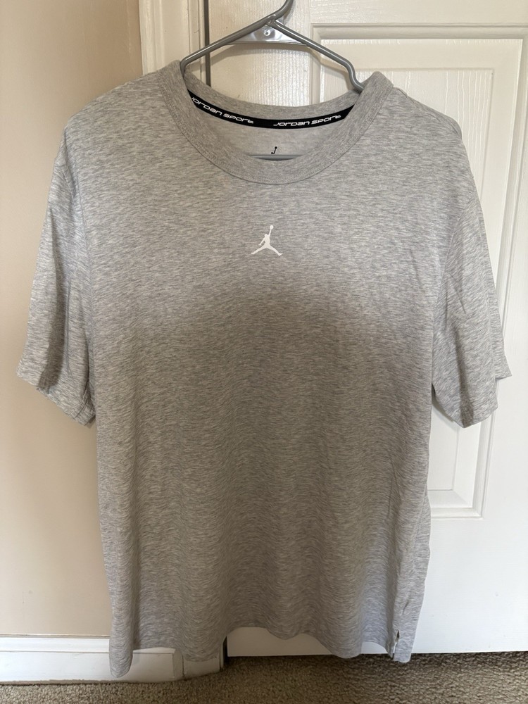 Jordan Jumpman Basketball Brand Logo Crew Neck Short Sleeve T-Shirt Mens Gray L